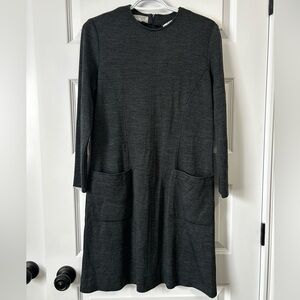 Bergdorf Goodman Wool Vintage Long Sleeve Sheath Dress